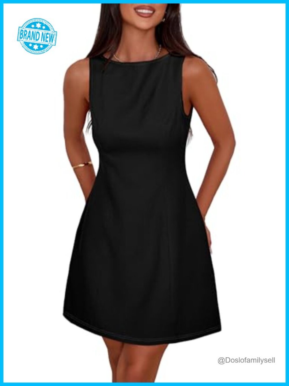 A-Line Mini Dress Boat Neck Sleeveless Semi Formal Cocktail